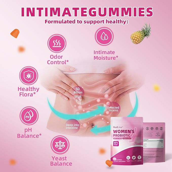 2pack Vaginal Probiotics Gummies for Women Feminine Balance pH Gummies for Healthy Odor Yeast Balance &amp Flora + Vitamin C for Immune Support -Pineapple (90Ct/ Pack)