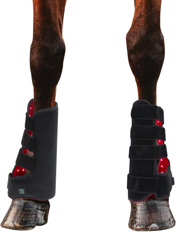 2026 Horse Red Light Therapy BootTherapy for Horse Leg Stifle Pain 850nm＆660nm Infrared Light Therapy for Equine Muscle RecoverySmart Timer 20 MinutesAdjustable Brightness 4 Modes(Left+Right)