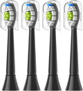 Replacement Brush Heads Compatible for with Sonicare Electric Toothbrush Fit EasyClean Gum Health FlexCare Healthy(4pcs Black)