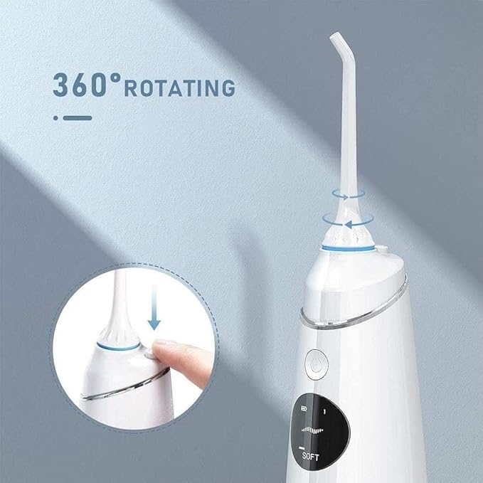 Cordless Water Flosser300ML Portable and Rechargeable IPX7 Waterproof 4 Modes with Cleanable Tank for Home and Travel