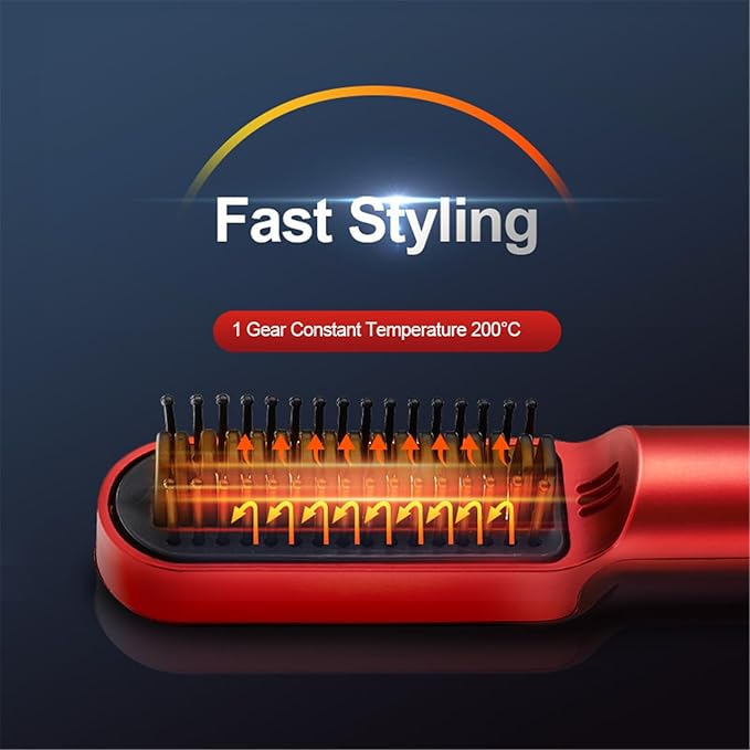 Portable Hair Straightener Anti Winding Electric Hot Comb Electric Straight Hair Comb Suitable for Travel and Home Use Anti Scalding Straightening Brush