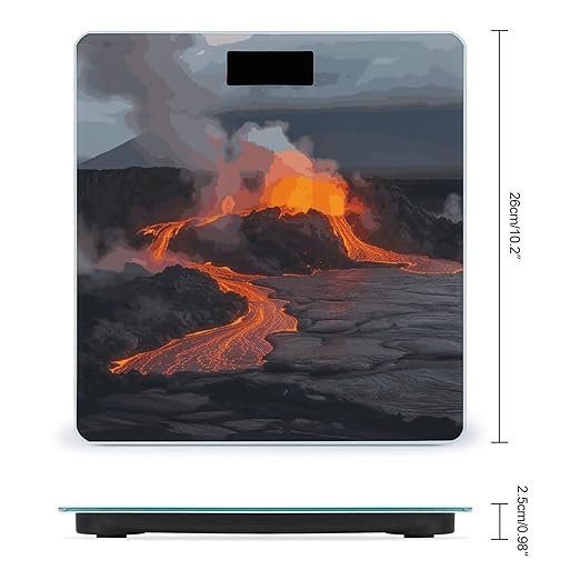 Kilauea Volcano Smart Scale for Body Weight Accurate Bathroom Scale with LED Display Digital Weight Scales Weighing Machine High Precision Scales for Bath Home