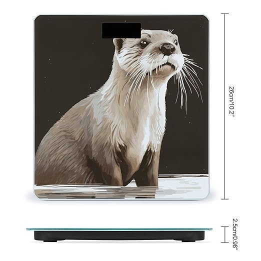 Otter Bathroom Scale Large LCD Backlight Display Digital Scale Rounded Corners Body Scales Automatic Power On/Off Bathroom Scales for Home Bedrooms