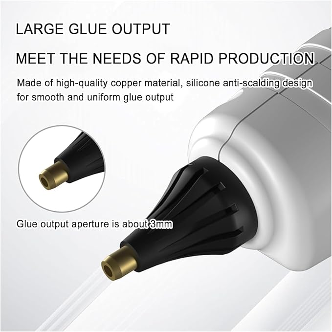 Hot Glue Gun Kit with Sticks Fast Preheating Hot Melt Glue Gun and Sticks Set Heavy Duty Glue gunSmart Reflux Design 3mm Glue Hole Diameter
