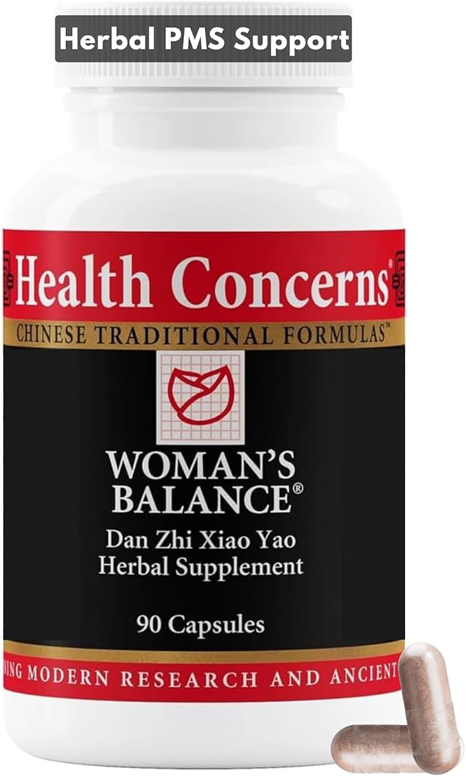 Health Concerns Woman's Balance – Herbal PMS Support Supplement for Women – Menstrual Cycle &amp Menopause Relief – Chinese Herbal Formula – Mood Support &amp Hormonal Balance – 90 Capsules