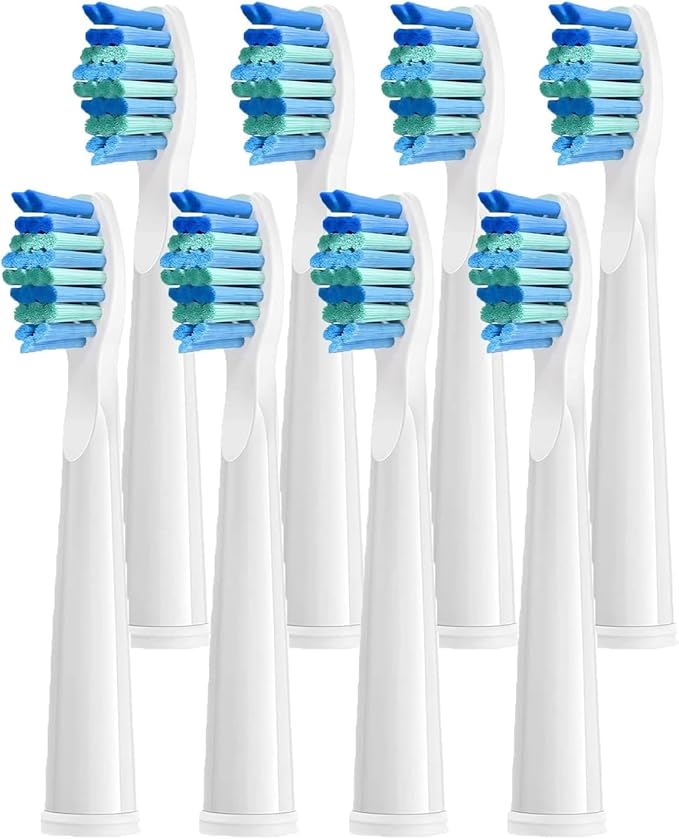 4 Pcs Electric Toothbrush HeadsCompatible for D7/D8/FW507/FW508/FW551/917/959/SG-E9 Moderately Soft Bristles Brush(8pcs White)