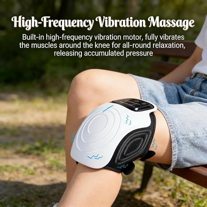 Morlit 360° Smart Warmth &amp Comfort Knee System - Rechargeable Wrap with Multi-Mode Touchscreen 4D Floating-Point Massage for Joint Ease &amp Daily Rejuvenation