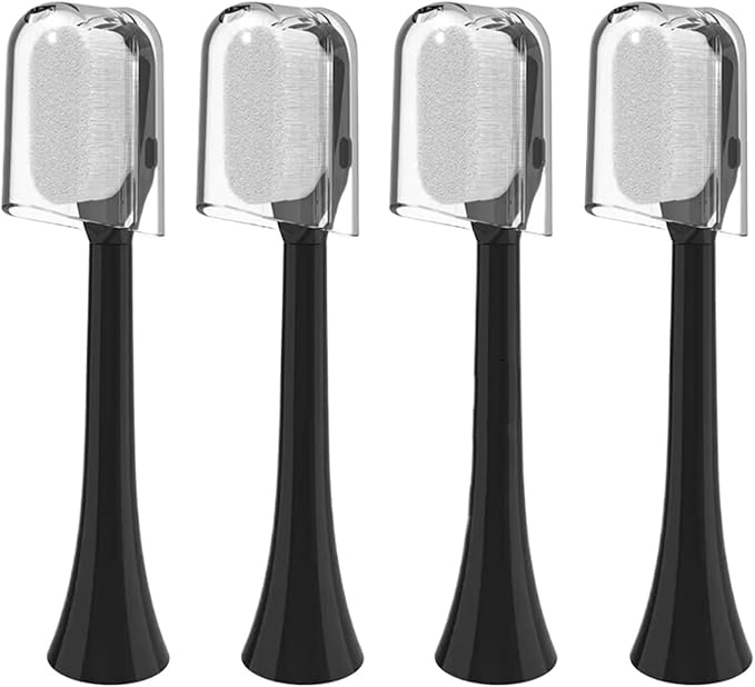 2/4PCS Ultra-fine Soft Toothbrush Gum Care Sensitive Nano Brush Heads forCompatible Phili HX3/HX6/HX9(4PCS Black)