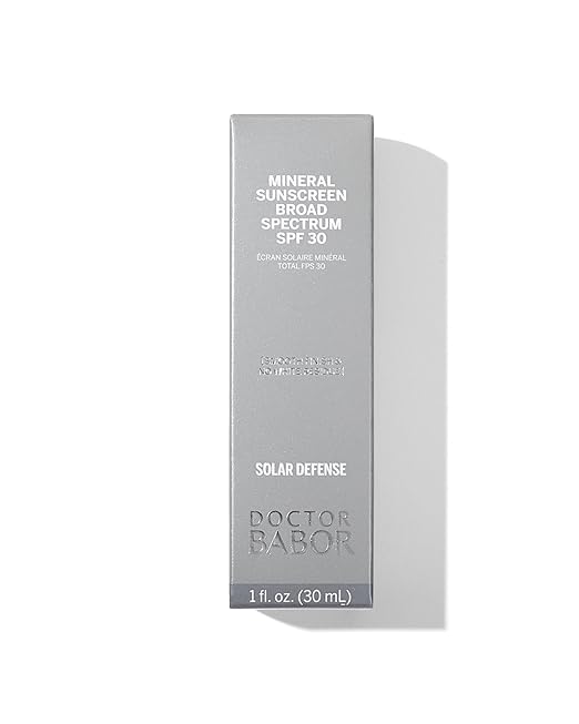 DOCTOR BABOR Solar Defense Mineral Face Sunscreen SPF 30 Physical Protection with No White Cast Non Tinted Sheer Mineral Coverage for Anti Aging and Wrinkle Defense Moisturizing Under Makeup 1 oz.