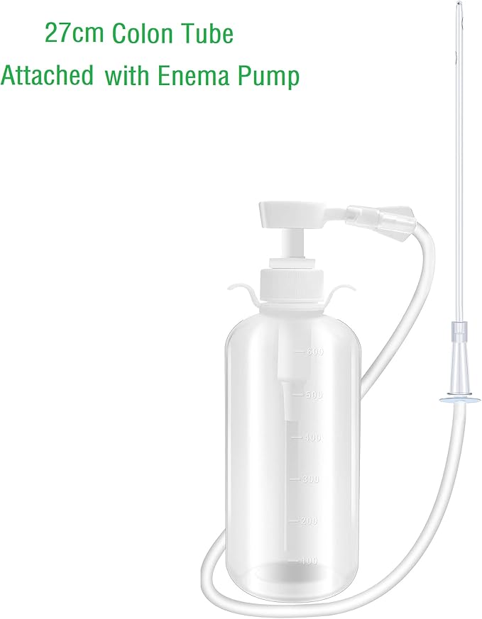 600ml Feminine Wash Enema Pump Bottle Kit 6Pcs Enema Nozzle Tips for Coffee Colon Cleansing Men Women Anal Vaginal Douche Flush Spray Intimate Shower Irrigator Cleanser Enema Bucket Kit Hand Press