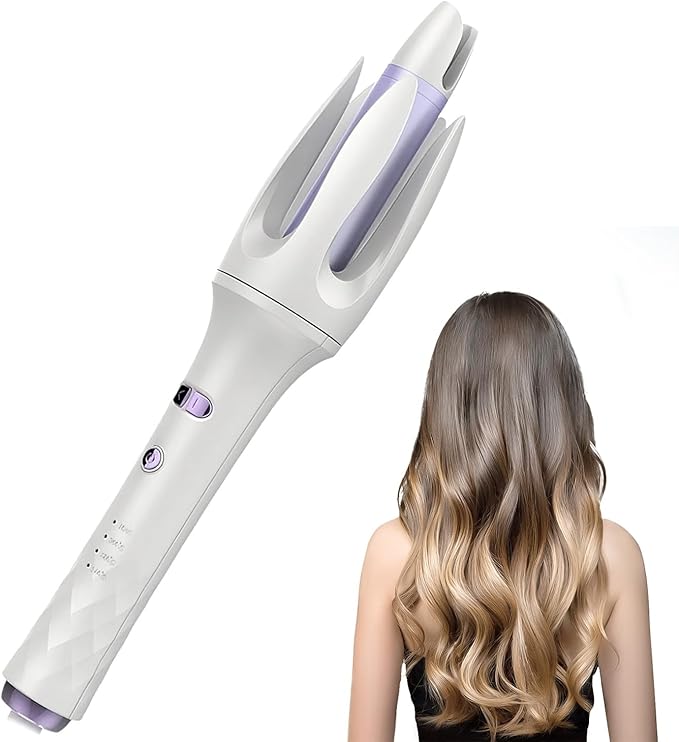 Automatic Rotating Curling Iron1.1 Inch Curling Wand with 3 Temp Ionic Hair Waver with Anti-Scald Design Dual Voltage Hair Curler Ceramic Coating for Long-Lasting Waves