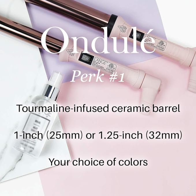 L'ANGE HAIR Ondulé 25 MM Ceramic Curling Wand | Professional Hot Tools Curling Iron 1 Inch | Salon Hair Styling Wands for Beach Waves | Best Hair Curler Wand for Frizz-Free Lasting Curls
