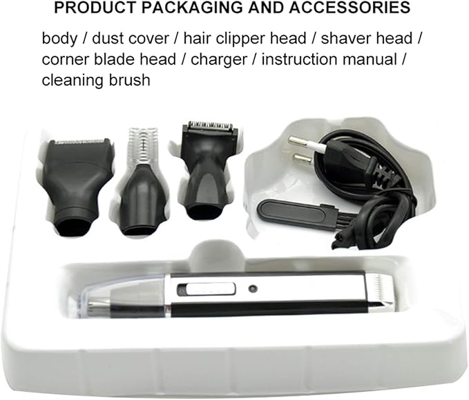 4 in 1 Rechargeable Men Electric Nose Ear Hair Trimmer Painless Women Trimming Side Burns Eyebrows Beard Hair Clipper Cut Shaver