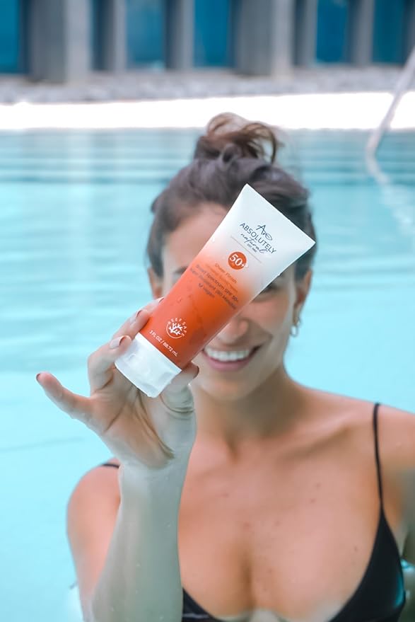 Absolutely Natural SPF 50+ Mineral Sunscreen Lotion - Anti-Aging Sunblock for Body &amp Face Made with Rose Hips Aloe Zinc Oxide and Other Cruelty Free and Reef Safe Ingredients - Made in USA