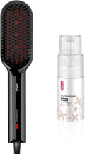 TYMO Ionic Hair Straightener Brush + TYMO Dry Shampoo Powder for Women