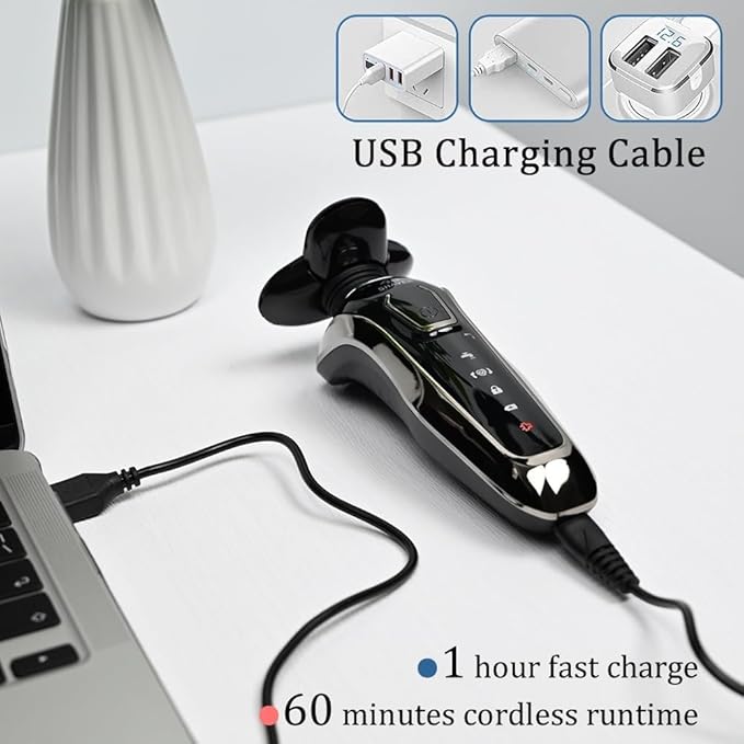 Head Shavers for Bald Men Electric Shaver For Men Hair Clipper Men's Electric Shaver Trimmer Hair Cutting Machine Razor Professional Beard Shaving Machine (Color : 4in1 Shaver 3Head)