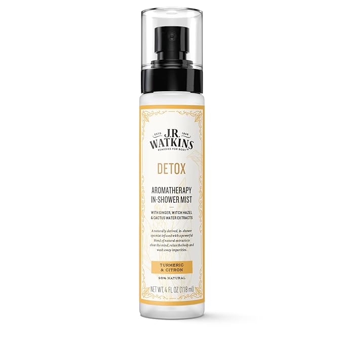 J.R. Watkins Detox Aromatherapy in-Shower Mist Natural Turmeric &amp Citron 4 oz
