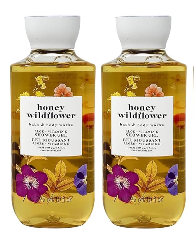 Bath &amp Body Works Signature Collection Shower Gel For Women10 fl oz Pack Of 2 (Honey Wildflower)