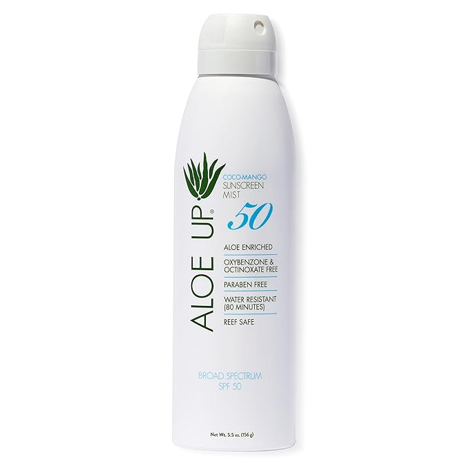 Aloe Up White Collection Sunscreen Spray SPF 50 White Collection Sunscreen Lotion SPF 30 After Sun Light Moisturizer and SPF 25 For the Face Daily Moisturizer Sunscreen - Suncare Bundle - 4 Items