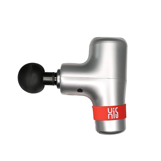 Master Massage General Vibration Mini Massage Gun With 6 Levels Speed 4 Head Attachment &amp 3 Color Options With Drawstring Pocket Silver
