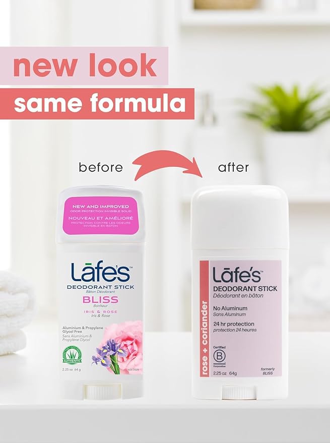Lafe's Natural Deodorant | 2.25oz Aluminum Free Natural Deodorant Stick for Women &amp Men | Paraben Free &amp Baking Soda Free with 24-Hour Protection (Bliss/Extra Strength 2.25 Ounce (3-Pack))