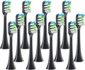 Compatible for SOOCAS 12PCS Replacement Toothbrush Heads - X3/X3U/X5 Sonic Toothbrush Soft Bristle(12pcs Black)