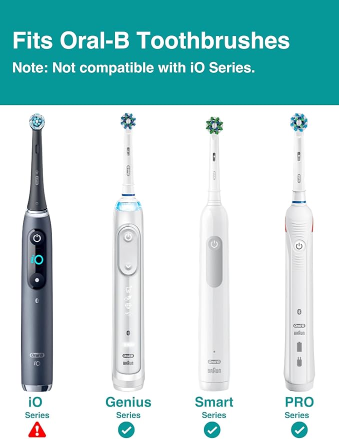Interdental Replacement Toothbrush Heads for Oralb Electric Toothbrush Ortho and Power Tip Bristle Replacement Head - 4-Pack | Braces Brush Heads | Interproximal Clean (White One Size)