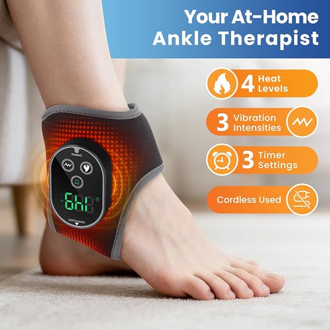 Foot Massager for Pain Relief Ankle Massager with Heat Ankle Heating Pad Heated Wrap Brace for Pain Foot Renew Foot Warmer Gift