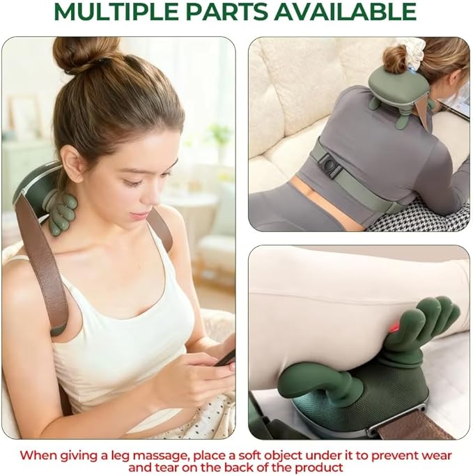 Bionic Heated Massager Shoulder and Neck Massager with Heat Electric Deep Tissue 4D Kneading Massage Electrlc Massage with Fingers for Pain Relief and Muscle Relax Neck Massager with Heat