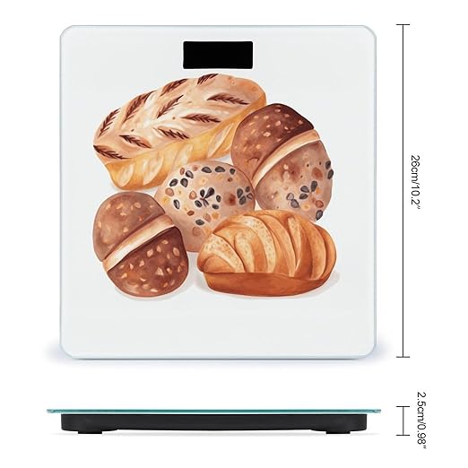Painted BreadScale for Body Weight with LCD High Precision Weighing Scales Fashion Sturdy Tempered Glass Weight Scales Easy-to-Read Digital Bathroom Scale for Daily 400lb