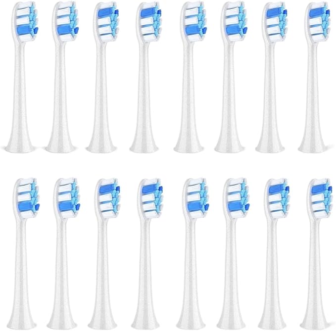 4/8/16pcs Electric Toothbrush HeadsCompatible for Fairywill P11 T9 P80(16WHITE)