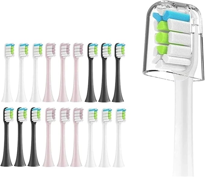Toothbrush Heads Compatible for X3 X5 X3U X1 V1 V2 Head Bristle Replacement Nozzles with Anti-dust Cap(Red)