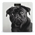 Cute Black Pug Dog1 Bathroom Scale for Body Weight Bathroom Digital Electronic Weighing Scale with Back Lit LED Display Sturdy Tempered Glass Weight Watchers Scales 400lb
