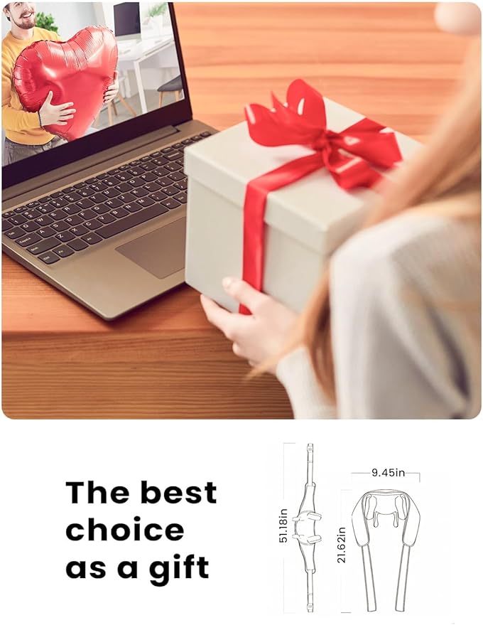 Cordless Neck and Back Massager with Heat Upgarded Adjustable Width Electric Deep Tissue 4D Kneading Massage Shiatsu Shoulder Massage Pillow for Body Muscle Pain Relief Gifts for Mom Dad