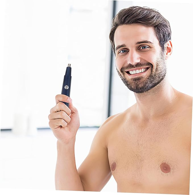2sets Electric Manual Nose Hair Trimmer for Women Men Portable Eyebrow Nose Hair Shaving Machine Blue Painless Removal for Cheeks Chin Upper Lip
