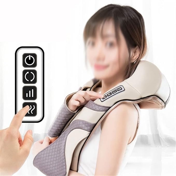 TOEWOE Neck Massager Neck and Back Massager with Heat Electric Deep Tissue Kneading Massage for Neck Shoulder Back Foot Leg Muscles Pain Relief