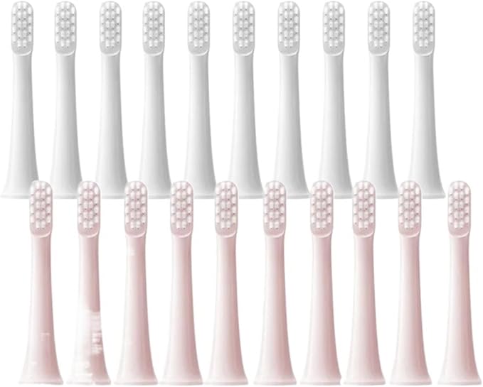 Compatible for MIJIA T100 Replacement Brush Heads Sonic Electric Toothbrush Vacuum Soft Bristle Suitable Nozzles 10Pcs Clean(5Pink 5White)
