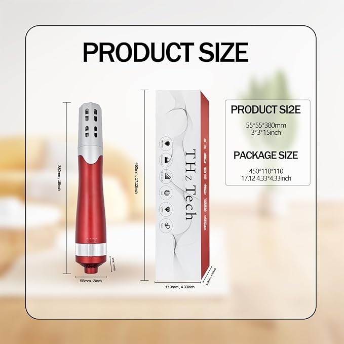 Generic 7.0pro Terahertz (THZ) Therapeutic Blow Wand/Electric Massage/Quantum Wellness/Body/Water Enhancement/Terahertz Frequency Therapeutic Blow Wand/U.S. Plug Red