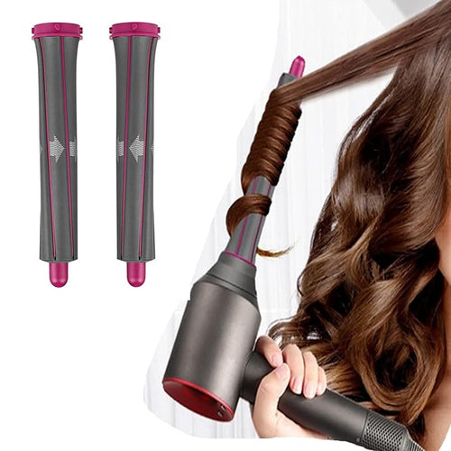 1 Pair Long Hair Curling Barrels Curler Tube Wand and 1 pcs Anti Flight Flyaway Nozzle with 2 Adaptor for Dyson Hair Dryer Converting to Airwrap Curling Iron Styler