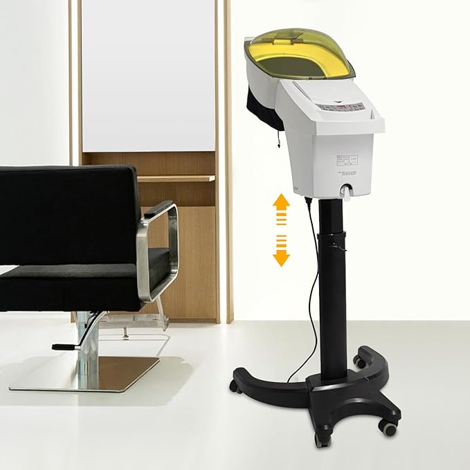 Hair Steamer White 700W 7 Color Hair Steamer Hooded Micro Mist Ozone Hair Machine Ozone LCD Panel SPA Hair Salon Machine for BarbershopsBeauty Salons (White)