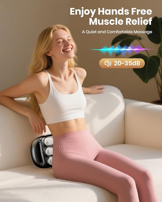 6-Head Massage Gun Deep Tissue Back Massager with 9 Adjustable Intensities &amp 9 Modes Electric Percussion Massager Gun Tool for Back/Shoulders/Legs/Arms/Neck (6 Head)