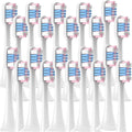 20/50PCS Replacement Brush Heads Compatible for T300/T500/T700 Deep Cleaning Soft Bristle Electric Toothbrush Nozzles(20WhiteBluePink)