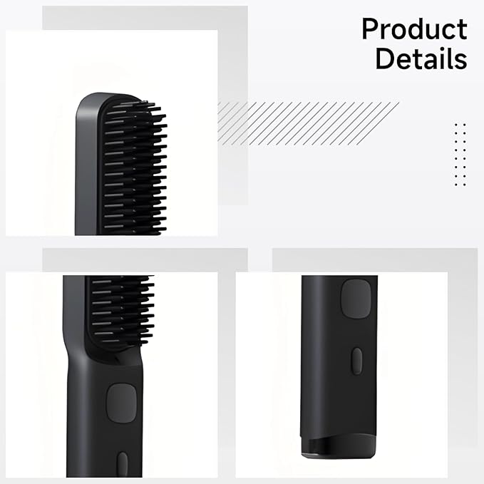 Cordless Rechargeable Hair Straightener Brush 4000Mah Battery 284-392°F Negative Ions Portable for Travel