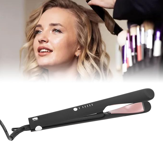 Pongnas 2 in 1 Hair Straightener Curler Professional Ceramic Flat Iron with Twisted Structure Design for Easy Styling Adjustable Temperature Control 320 450 Auto Shut Off (US Plug 500W)