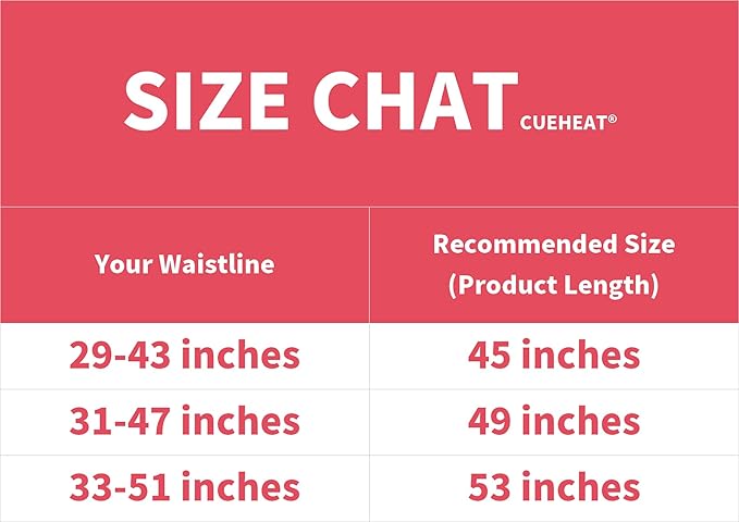 CUEHEAT Heated Waist Belt Cordless Heating Pad for Low Back Electrical Heating and Massage Rechargeable Battery Powered (Dark Black 53inch)