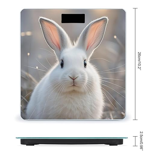 Cute Bunny Scale for Body Weight Digital Bathroom Scale Toughened Glass High Precision Scales for Body Weight with Large LCD Backlight Display Weight Scales