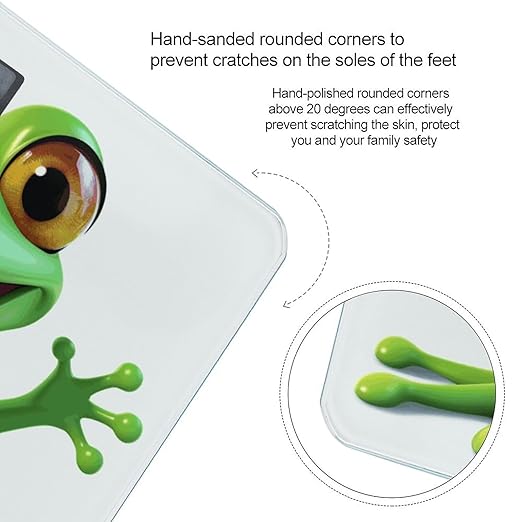 Green Frog Scale for Body Weight Highly Accurate Digital Bathroom Body Scale Digital Bathroom Scales for People Anti-Slip Large LCD Display Smart Scales
