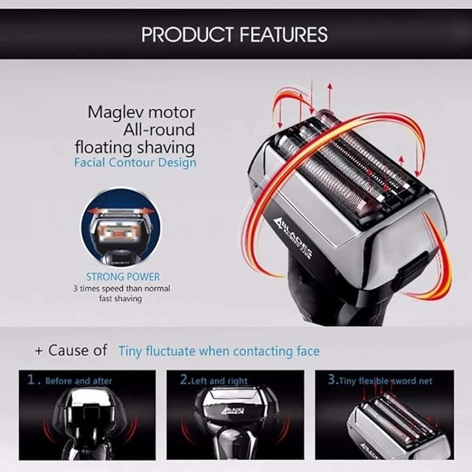 Electric Razor for Men Electric Shaver with Precision Trimmer Rechargeable Wet &amp Dry Foil Shaver Clean &amp Washable