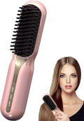 Cordless Hair Straightener and Curler 2-in-1 Plasma Technique Portable Ceramic Hair Straightening Brush 3 Temp Settings Fast Heating Mini Straightening Brush Travel/Business Gift for Women