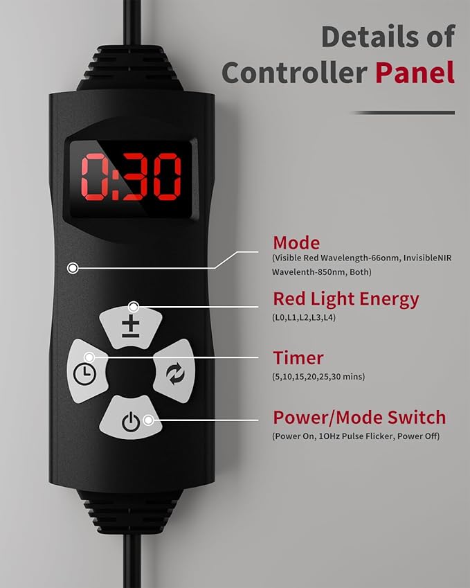 Red Light Therapy for Body3-in-1 660nm&amp850nm LED Bead Red Light Therapy Belt with Timer Remote Control for Back Shoulder Waist Muscle Pain Relief for Women Men
